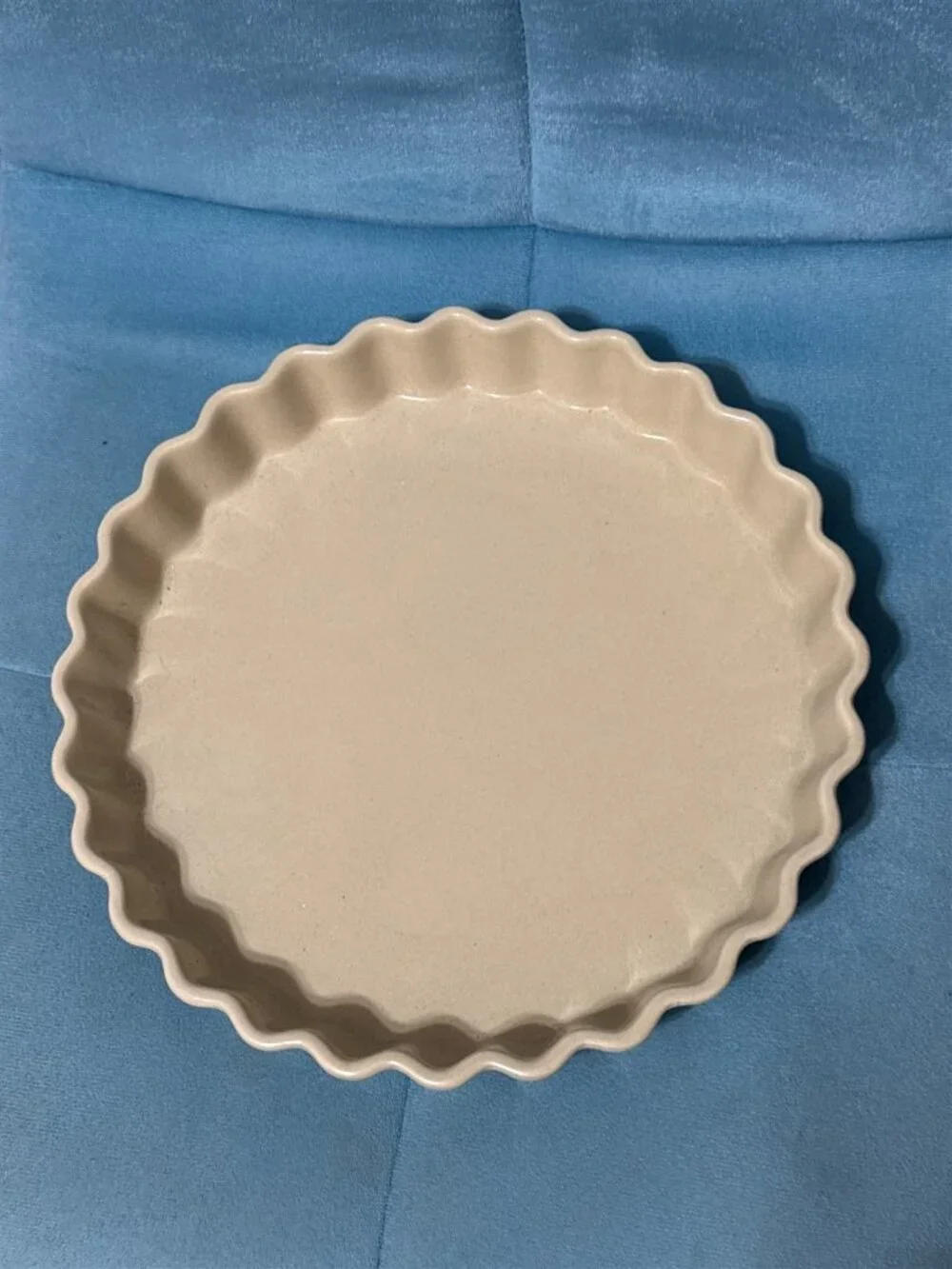 Vintage Quiche Baking Dish Fluted Pan Ovenware Japan Beige Round Farmhouse Baker